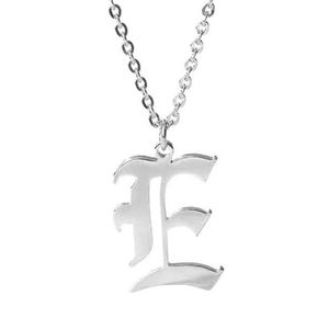 Silver Stainless Steel Necklace Initial
